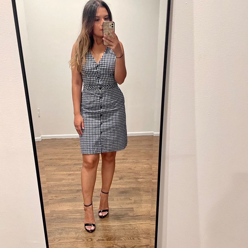 NWT Blue & White Gingham Dress by J. Crew